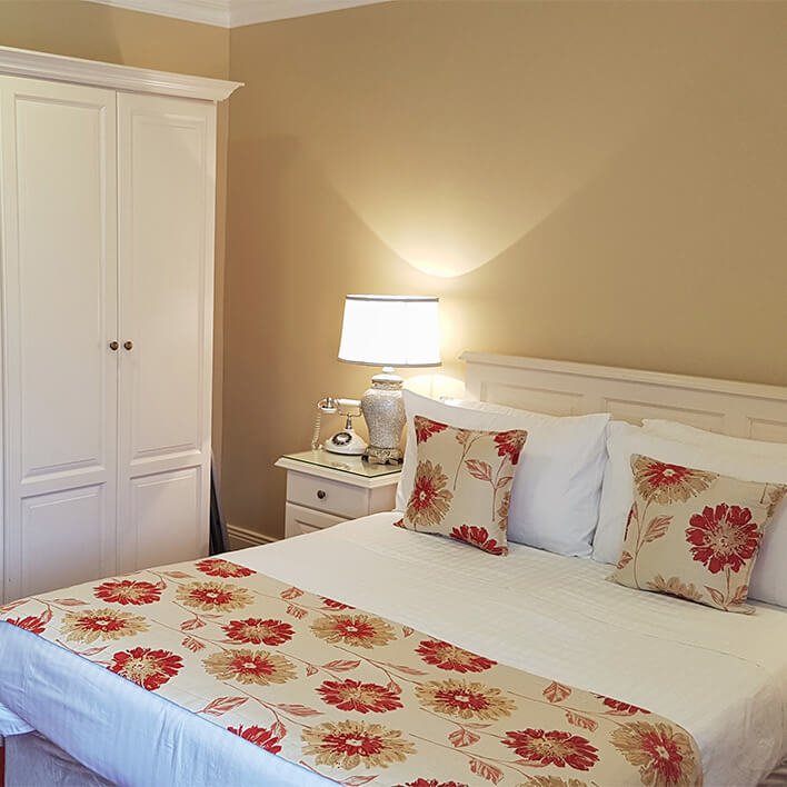The interior design of a double room in the Moorings Guesthouse