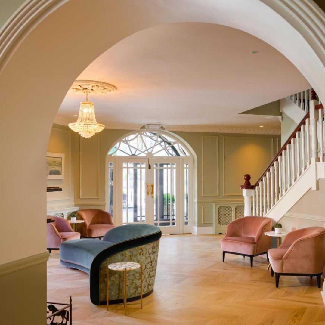 The interior of the reception of the lansdowne hotel