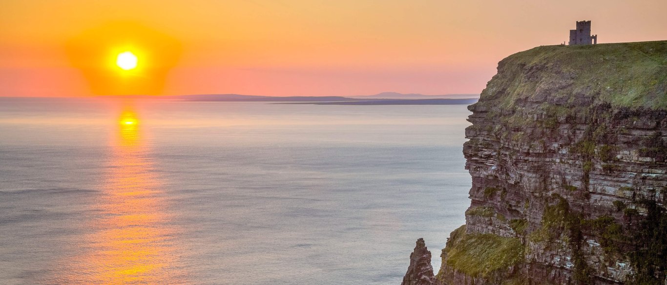 Sunset at the Cliffs of Moher in Ireland