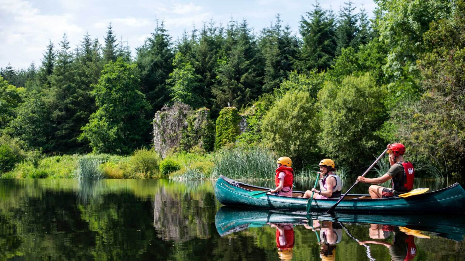 A family rowing on the river barrow