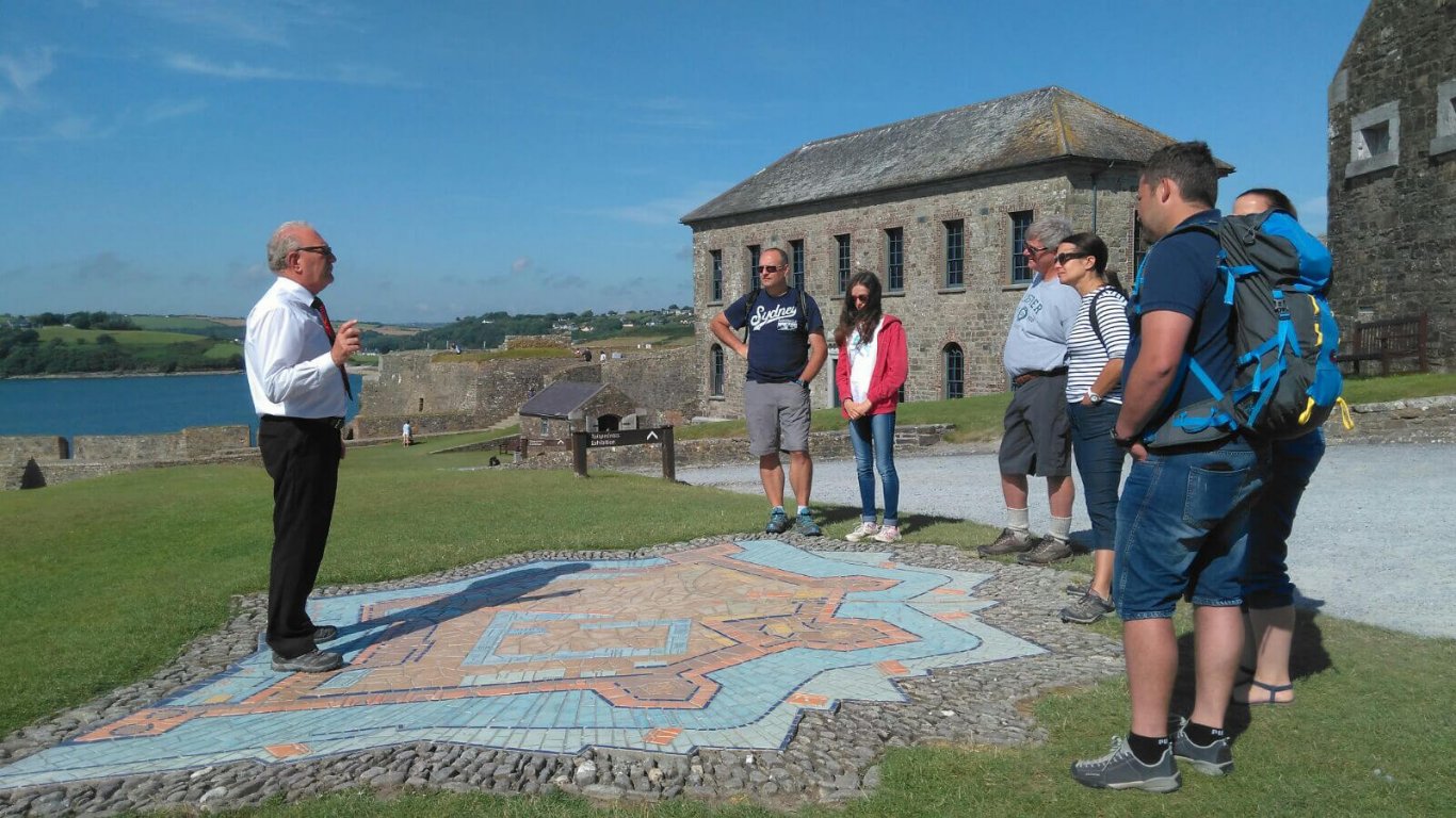 Tour group at the Charles Fort in Kinsale, Ireland