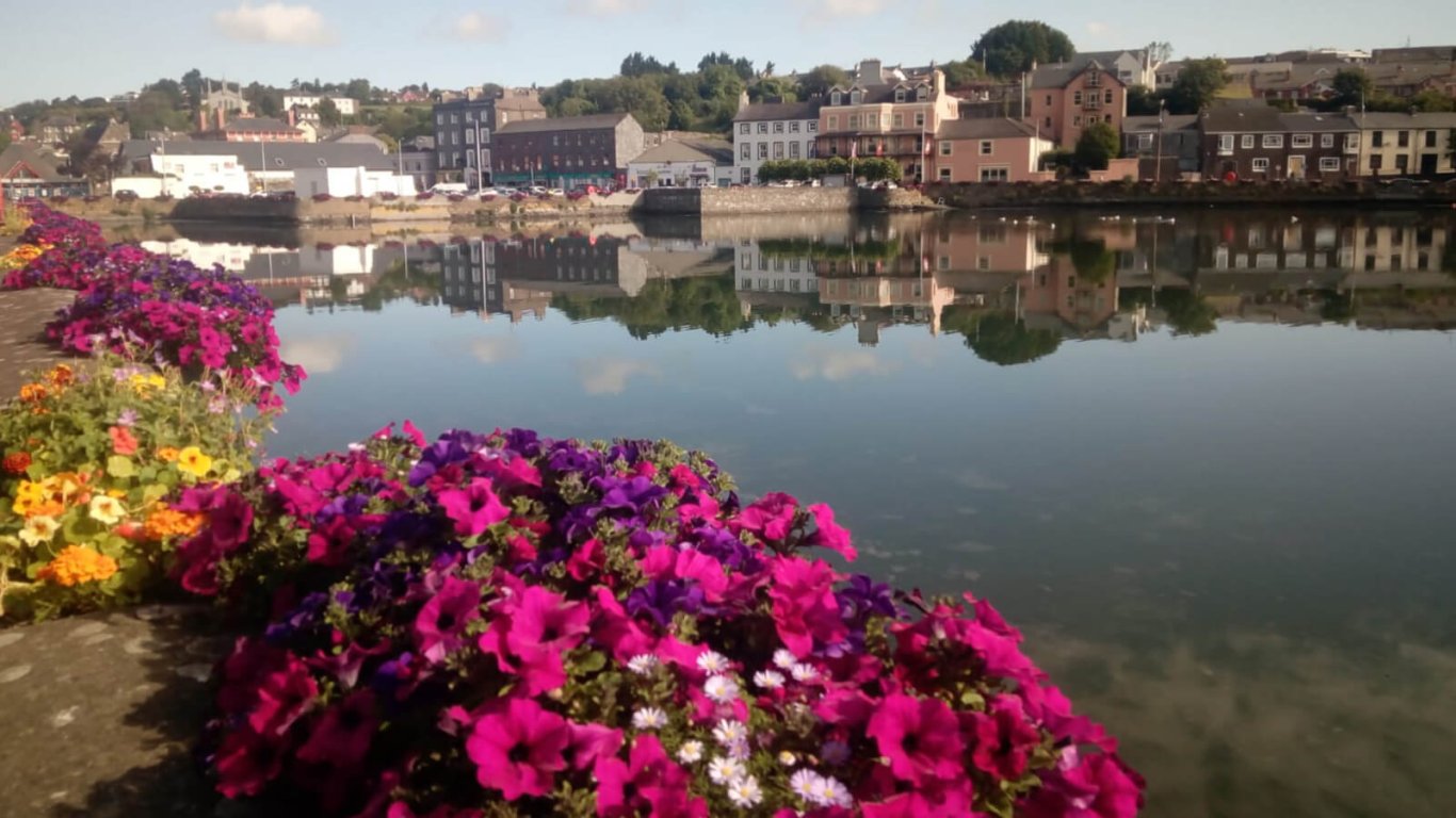 Flowers and water in Kinsale, Ireland