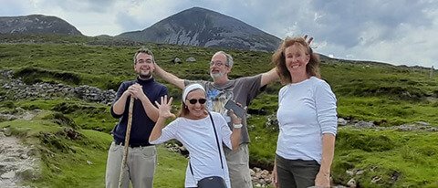 11 day tour group having fun in scenic Ireland