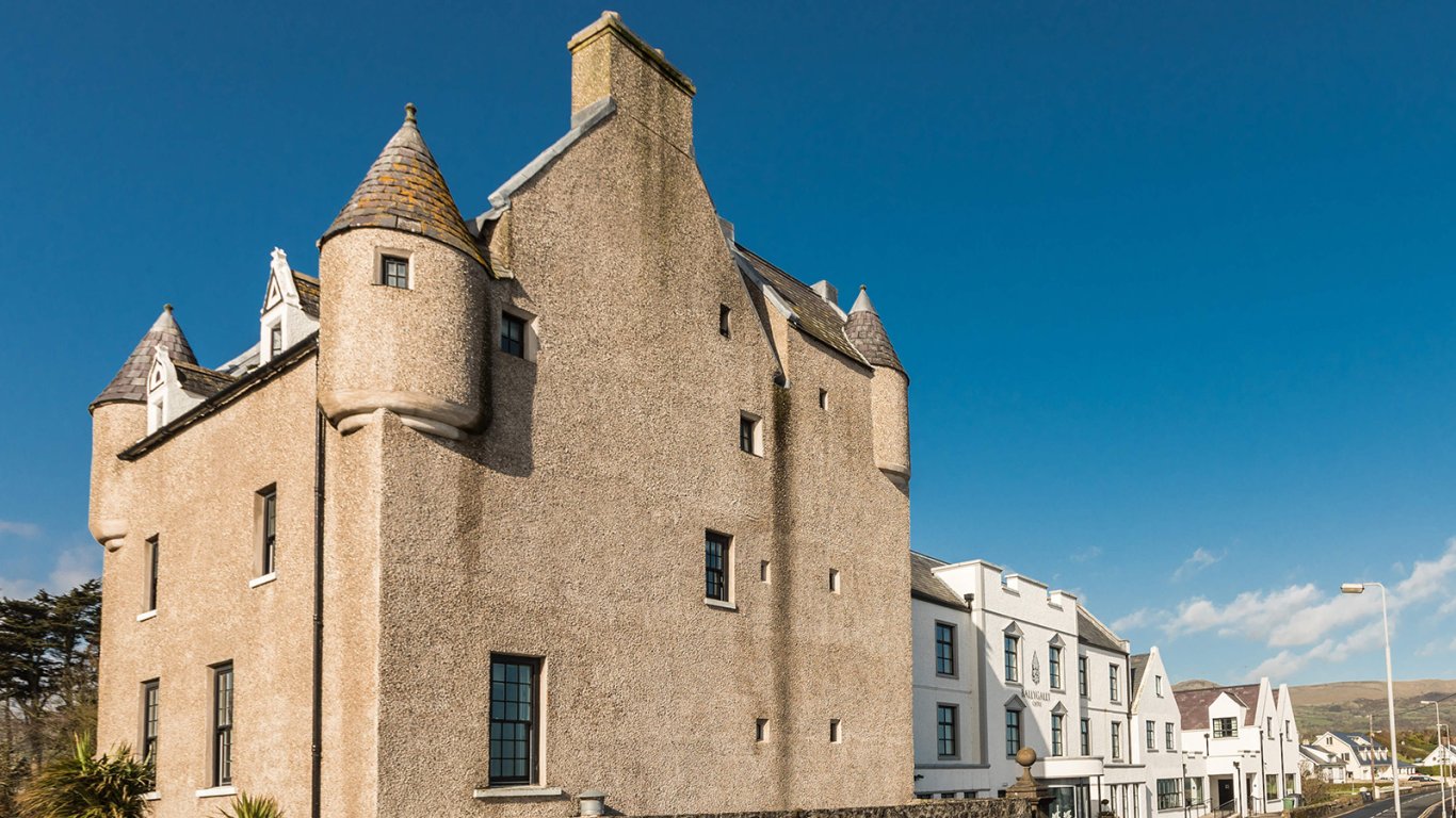 Exterior of Ballygally Castle Hotel in Northern Ireland