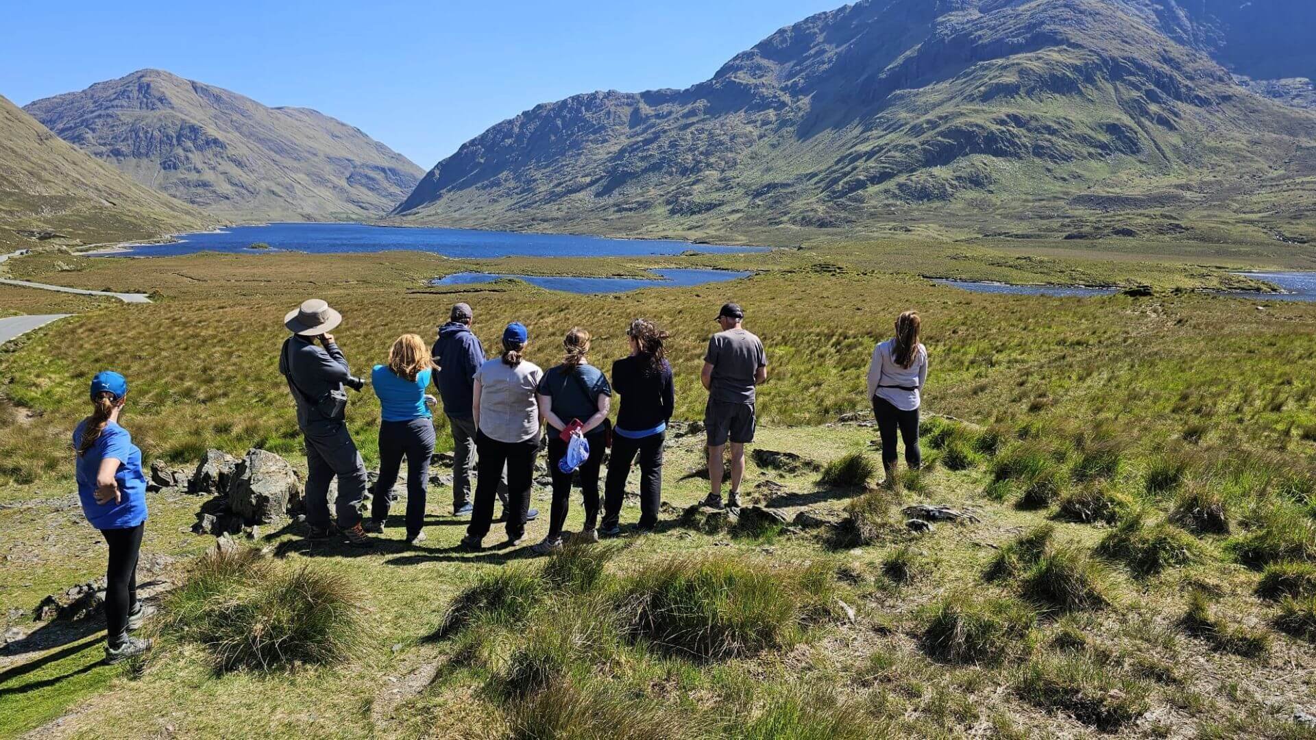 A group of guests in the doolough valley