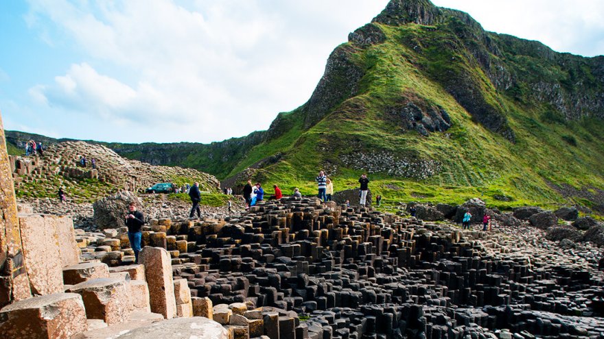 Guests visiting the Giant's Casueway and exploring the landscape