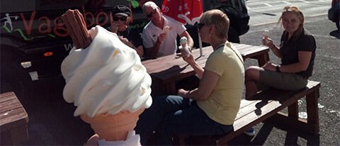 Group eating ice cream together on a 7 day food tour of Ireland