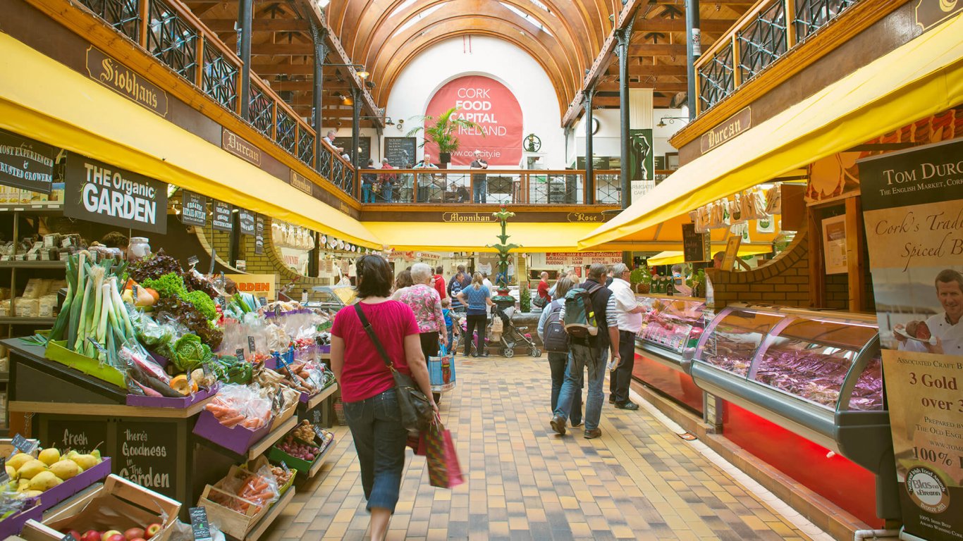 Interior of the English Market in Cork, Ireland