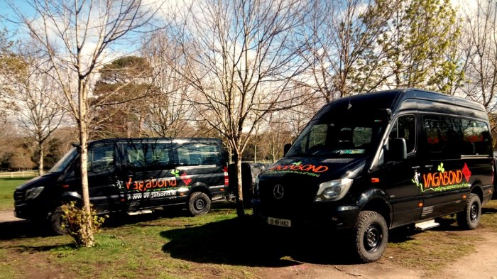Two tour vehicles, your home while touring Ireland for nearly 2 weeks