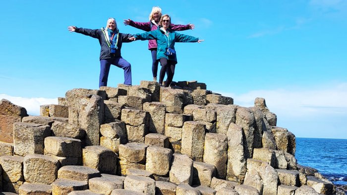 Our guests walking in the footsteps of giants at the Gian's Causeway in Northern Ireland