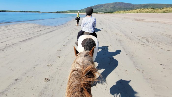 Exploring the Kerry beaches outside of Dingle on horseback