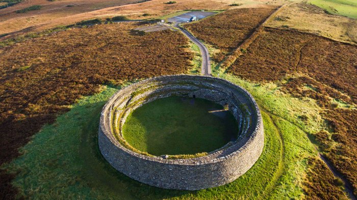 A panormaic view of the stone fort Grianán of Aileach