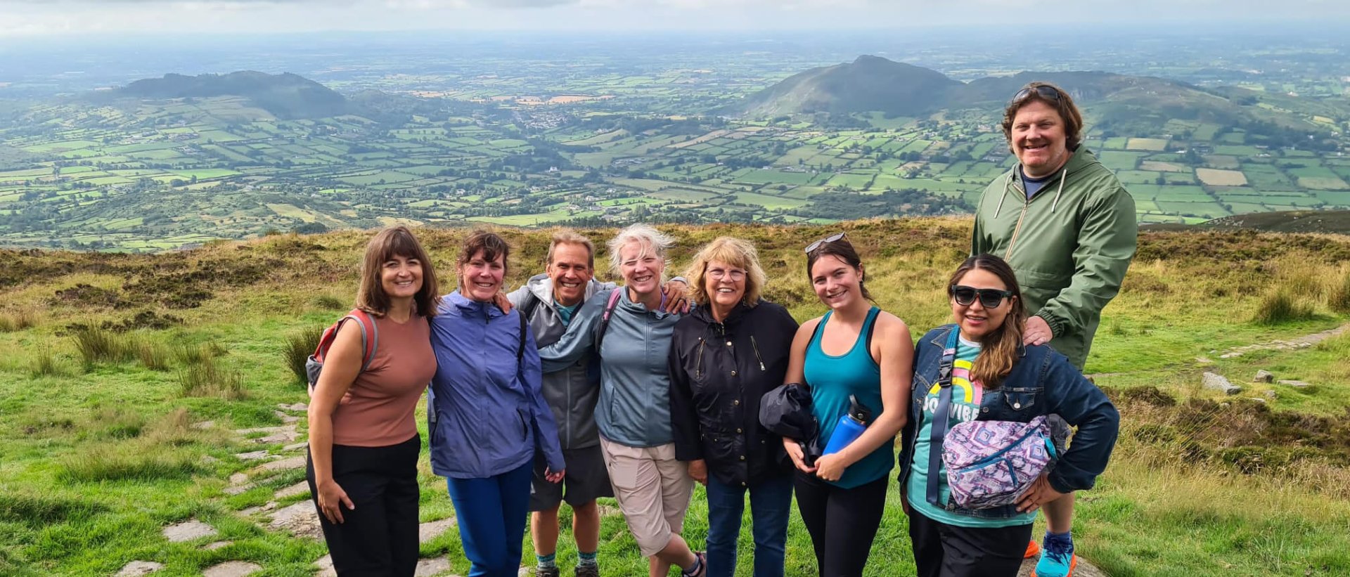 Hiking group on Slieve Gullion in Northern Ireland