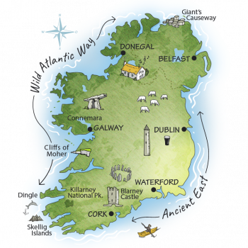 12 Day Tour of Ireland Map