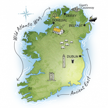 6 Day Northern Ireland Tour map route itinerary