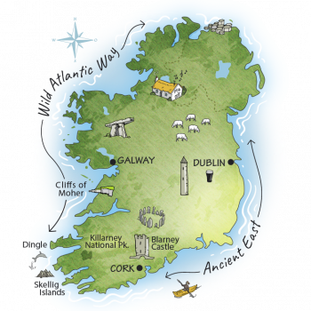 5 Day Tour of Ireland Map Itinerary Route