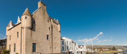 Exterior of Ballygally Castle Hotel in Antrim