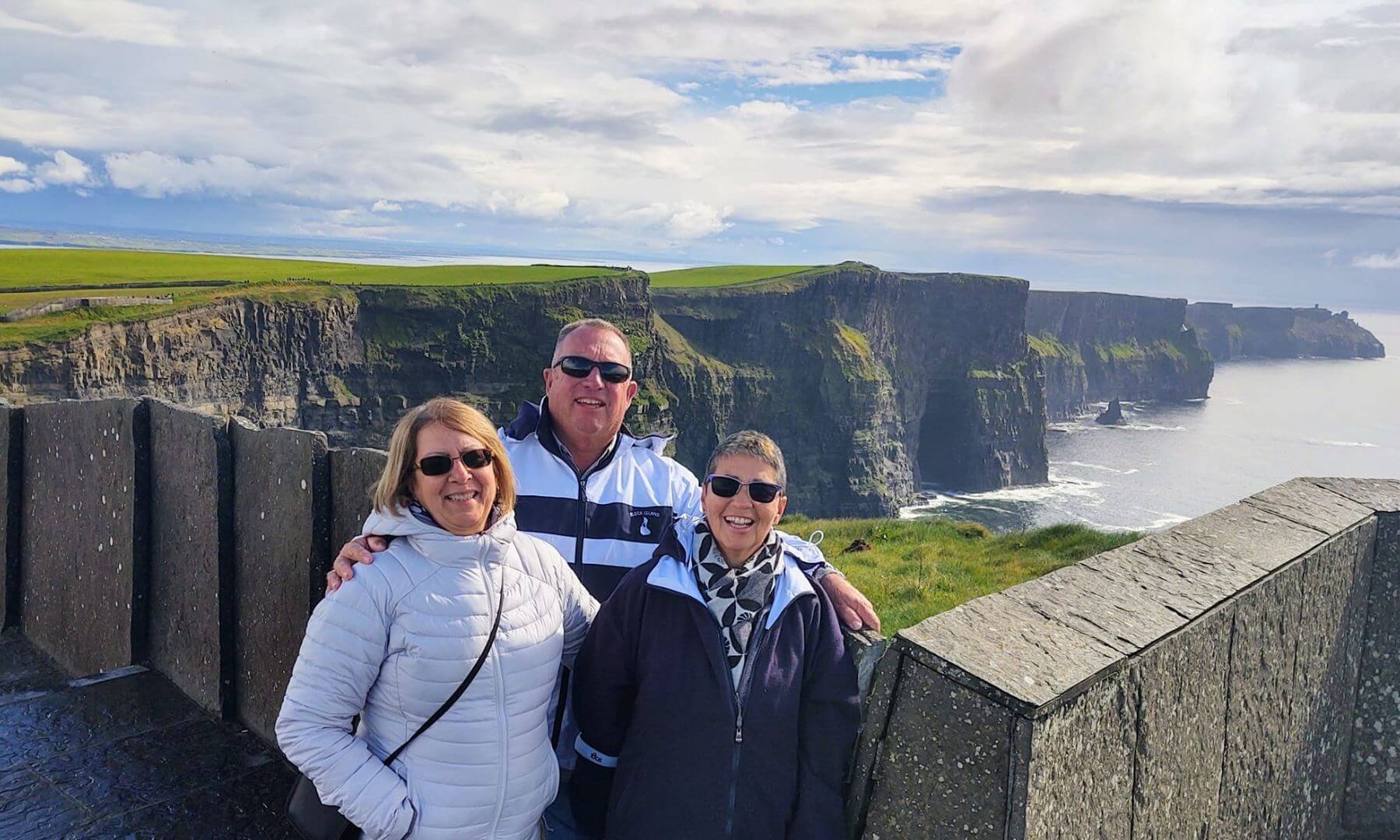 Three guests at the cliffs of moher 