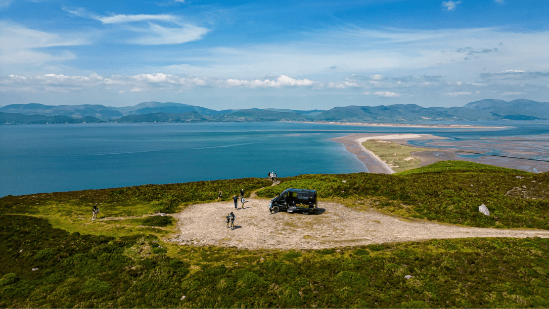 The vagatron parked on top of a mountain overlooking Rossbeigh