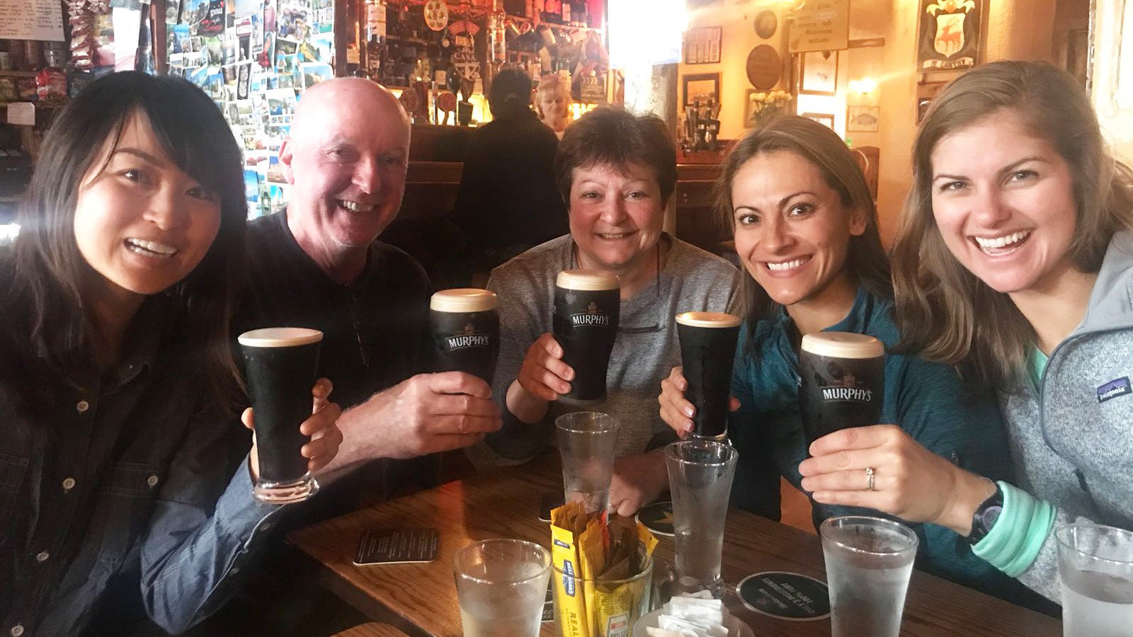 Enjoiying pints in a cosy Irish pub