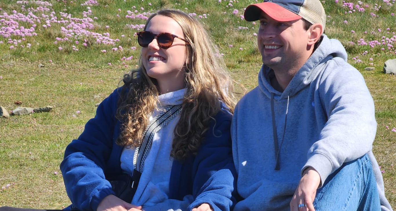 couple smiling on a vacation in ireland
