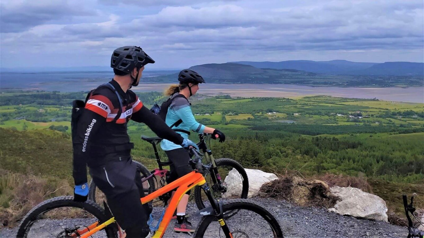 couple mountain biking in Sligo Ireland