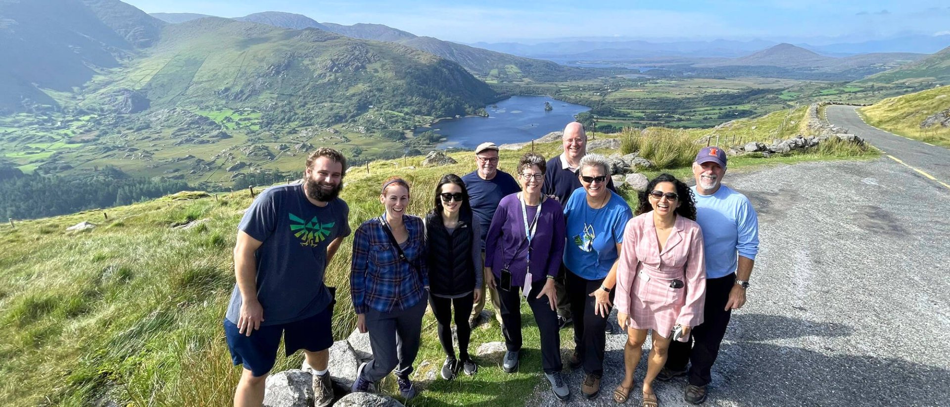 Tour group on the Healy Pass in Ireland