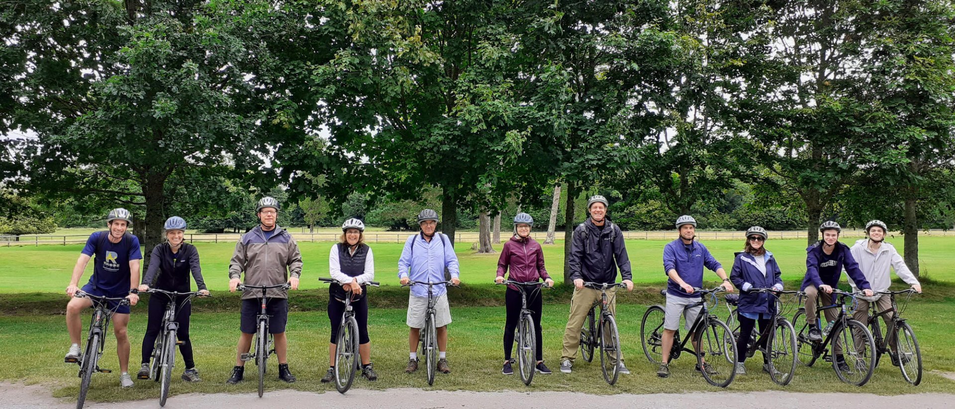 Tour group on bikes in Ireland