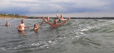 Swimmers in Spanish Point, Ireland