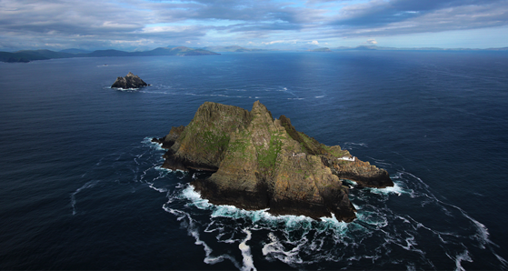 A view of Skellig Michael from the air.