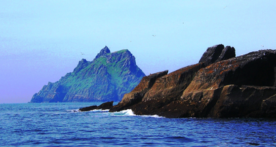 View of Skellig Michael on the boat ride out.