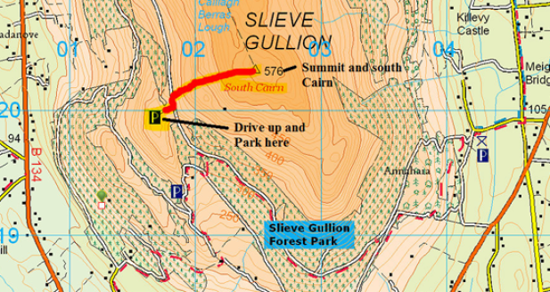 Map of Slieve Gullion - Vagabond hike