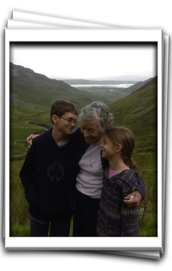 Davis and Mary show Grandma some love at Granny Pass Donegal | Multi generational travel tips
