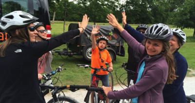 Stephen's family ready to go cycling in Killarney National Park | Multi generational travel tips