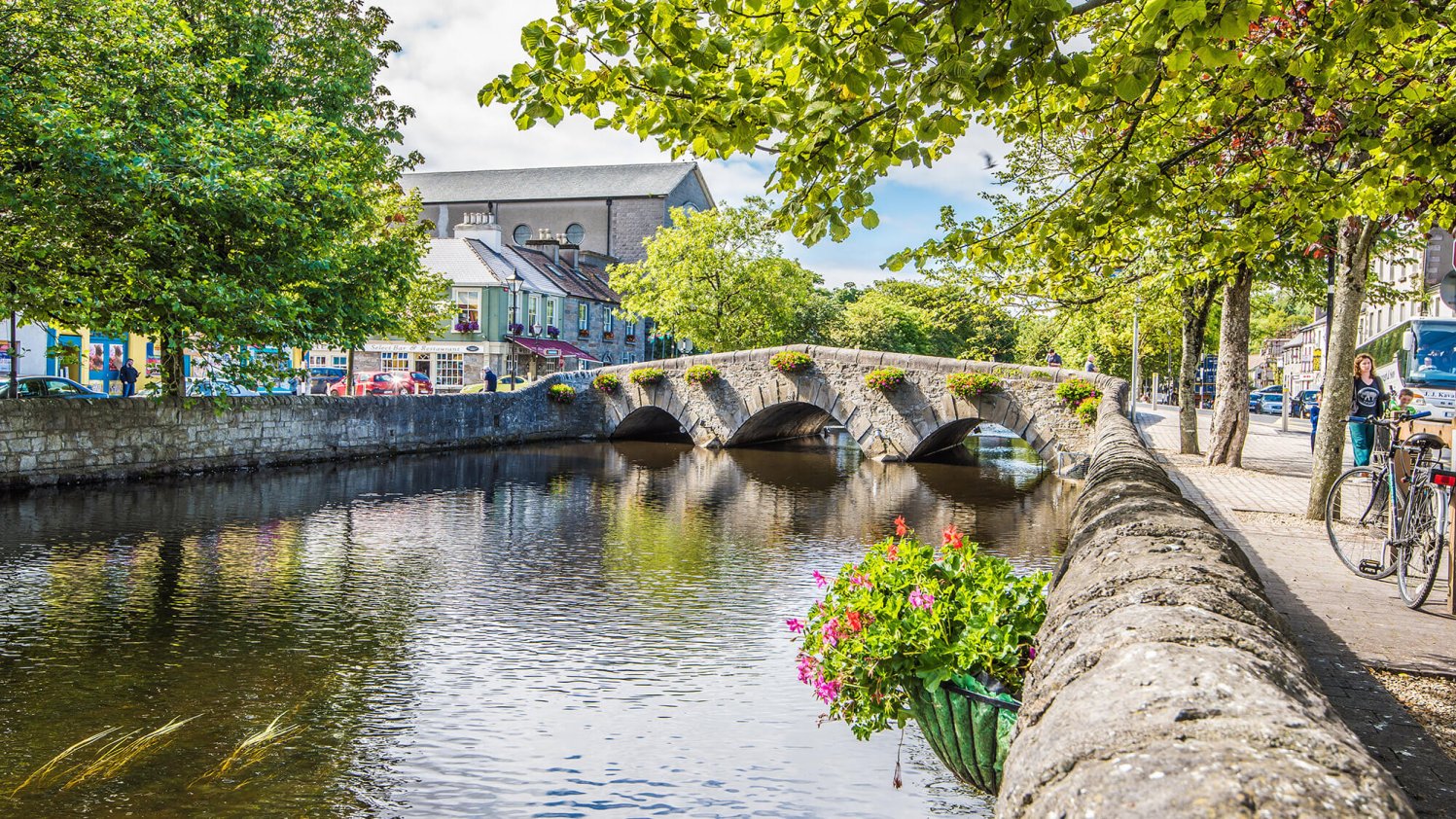 River and bridge in Westport town centre