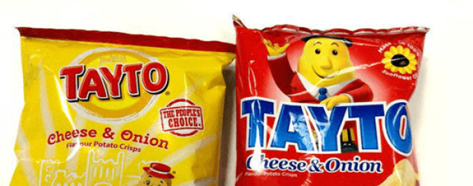 Packs of Tayto Cheese and Onion