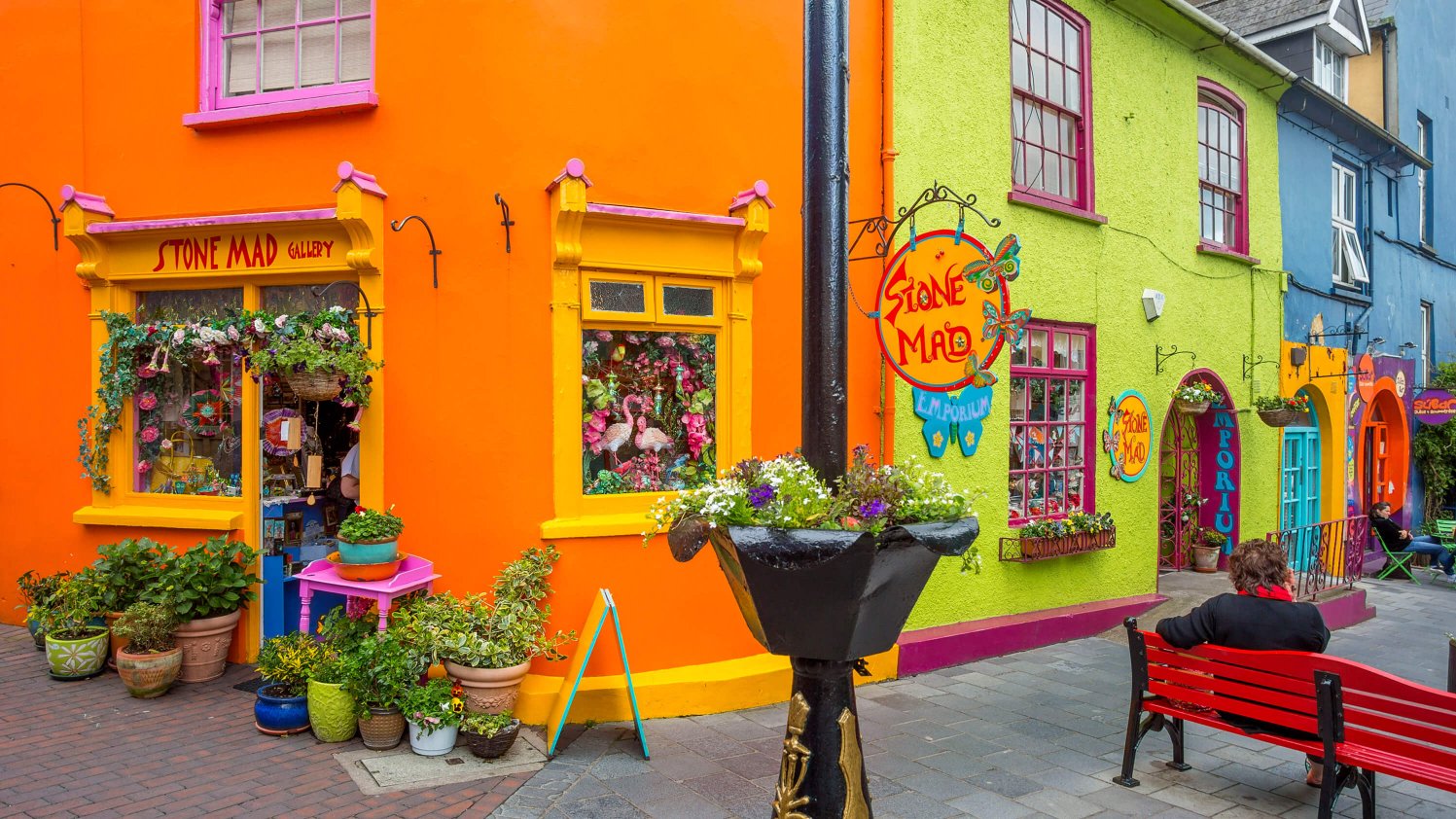 Colourful shop fronts on the streets of Kinsale