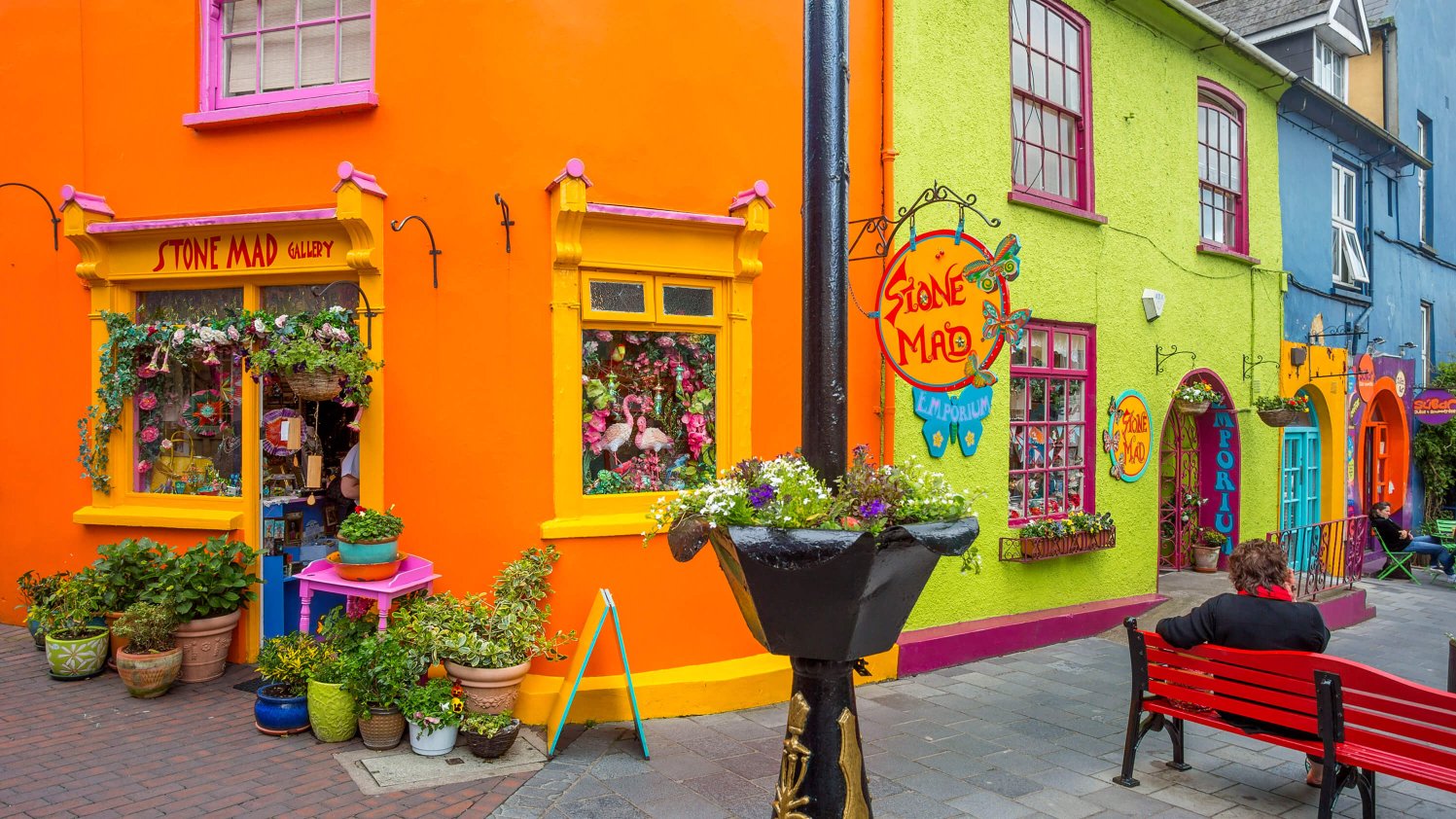 Colourful shop fronts on the streets of Kinsale